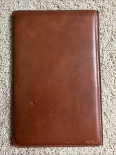 Organizador de pastas de documentos vintage de couro genuíno marrom da década de 1970   comprar usado  Enviando para Brazil