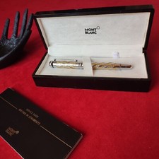 Montblanc Vintage Prata Rico Ouro Exótico Caneta de Luxo Caixa Original e Papel Presente, usado comprar usado  Enviando para Brazil