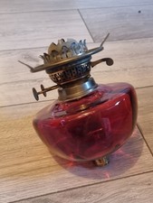Antique cranberry lamp for sale  LEICESTER