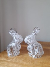 Pair glass rabbit for sale  CROOK