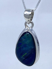 Opala australiana tripla azul/verde natural 10,65 ct prata esterlina 0,925 caixa Chn comprar usado  Enviando para Brazil