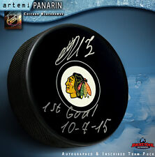 Artemi panarin Autografado Chicago Black Hawks Puck" 1st. Gol 10/7/15" comprar usado  Enviando para Brazil