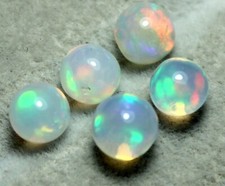 Bolas redondas 5,5x5 mm opala etíope natural pedra cabochão multifogo 3,10 quilates comprar usado  Enviando para Brazil