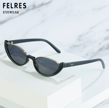 Óculos de sol feminino olho de gato meia armação sombra de condução ao ar livre óculos da moda novo comprar usado  Enviando para Brazil