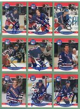 1990-91 Pro Set Hóquei *ASSINADO* New York Rangers Conjunto Parcial de Equipe x 23 * Gartner comprar usado  Enviando para Brazil