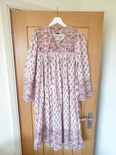 Vestido de algodão indiano com estampa de bloco de mão boho hippie étnico Glastonbury tamanho pequeno, usado comprar usado  Enviando para Brazil