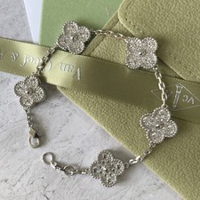 ⊹Van⊹Cleef⊹ Colar da sorte de quatro folhas ALHAMBRA ouro Au750 comprar usado  Enviando para Brazil