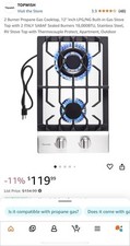 Novo em folha Topwish 2 queimadores 12” GLP/NG fogão a gás embutido 18.000 BTU comprar usado  Enviando para Brazil