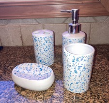 Juego de accesorios de baño de 4 piezas - Incluye dispensador de jabón, soporte para cepillo de dientes, segunda mano  Embacar hacia Mexico