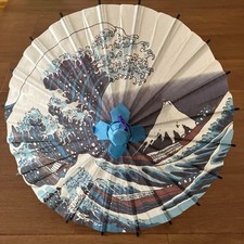 Mini japoński parasol Wagasa Hokusai Wielka Fala Mt. Parasol papierowy Fuji, używany na sprzedaż  Wysyłka do Poland
