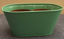 Green metal tin for sale  ISLEWORTH