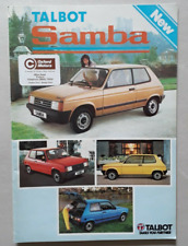 Talbot samba brochure for sale  BOURNE