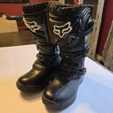 Usado, Botas de motocicleta Fox Racing Comp 3 motocross ATV preto juvenil tamanho Y2  comprar usado  Enviando para Brazil