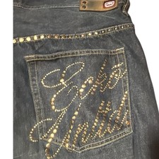 Jeans masculino Ecko Unltd folgado 40x33 azul logotipo rebitado largo Y2K hiphop skate 40x32 comprar usado  Enviando para Brazil