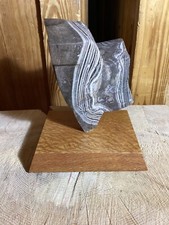 Escultura abstrata de mármore branco cinza esculpida à mão em suporte de mesa giratória, usado comprar usado  Enviando para Brazil