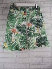 Saia Portmans feminina linha A estampa folha verde 8 bolsos expostos zíper frontal, usado comprar usado  Enviando para Brazil