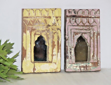 Decoração de parede de madeira vintage 2 peças moldura de espelho original antiga esculpida à mão comprar usado  Enviando para Brazil