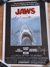 Jaws signed poster for sale  MARYPORT