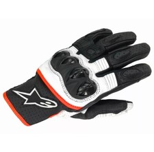 Luvas masculinas de couro para motocicleta Alpinestars Celer V2 preto/branco/vermelho fluo MD comprar usado  Enviando para Brazil