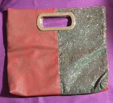 Bolsa de mão Giannini couro sintético - verde cintilante e design de crocodilo vermelho comprar usado  Enviando para Brazil