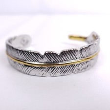Bracelete de punho de penas prata ouro boho chique estilo ocidental médio grande comprar usado  Enviando para Brazil