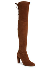 Usado, Botas femininas Stuart Weitzman Highland camurça elástica salto acima do joelho tamanho 8.5 comprar usado  Enviando para Brazil