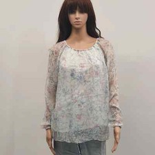 Blusa Viola Borghi Italiana Seda Floral Manga Longa Decote Elástico Pequena comprar usado  Enviando para Brazil