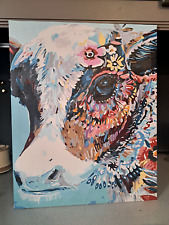 Abstract cow canvas for sale  Etters