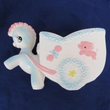 Decoração de quarto de bebê vintage Enesco cavalo e carruagem plantador branco azul rosa, usado comprar usado  Enviando para Brazil