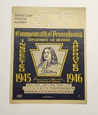 1946 inspection sticker for sale  Butler