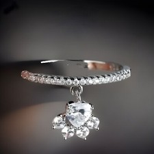 Silver ring diamanté for sale  BIRMINGHAM