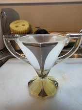 Vaso de vidro Art Deco prata sobreposição fosco dois tons copo troféu, usado comprar usado  Enviando para Brazil