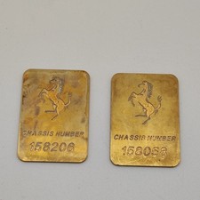Coppia di placche in ottone Ferrari Chassis number 40x55 mm comprar usado Coppia di placche in ottone Ferrari Chassis number 40x55 mm comprar usado  Enviando para Brazil
