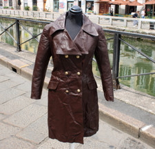 Trench pelle doppiopetto usato  Milano
