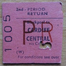 Railway ticket blackpool for sale  MARKET DRAYTON