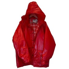 Jaqueta de chuva Duck Bay com capuz xadrez forrada bolsos PVC vermelha tamanho G comprar usado  Enviando para Brazil