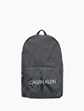 Usado, Mochila de jersey Calvin Klein com monograma logotipo volta às aulas, preta/cinza comprar usado  Enviando para Brazil