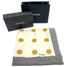 Autêntico cachecol Chanel Coco Mark Off-white x preto vem com caixa/bolsa SK050861 comprar usado  Enviando para Brazil