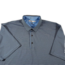 Camisa polo masculina Greg Norman Play Dry XXL listrada azul e preta mistura poli comprar usado  Enviando para Brazil