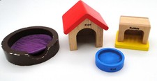 Móveis de madeira para casa de bonecas Kidkraft casa de cachorro, cama de cachorro, gaiola de coelho tigela para gato comprar usado  Enviando para Brazil