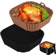 2 peças forros quadrados de silicone para fritadeira a ar - 8" inserções reutilizáveis de fritadeira a ar para 4-7 qt comprar usado  Enviando para Brazil