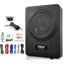 Gabinete de subwoofer automotivo amplificador ativo baixo perfil Pyle PLBX8A 8” 600W, kit de fiação comprar usado  Enviando para Brazil
