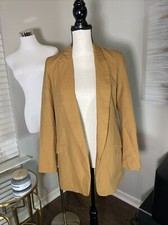 Blazer frontal aberto de linho camelo ZARA carreira casual TAMANHO P comprar usado  Enviando para Brazil
