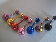 1X Ombligo 316L Metálico Colores Brillo Anodizado Bola 5+ 8 MM Banana 1,2 MM, usado comprar usado  Enviando para Brazil