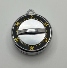 Temporizador de cozinha magnético estilo retrô cromado 60 minutos mostrador mecânico traseiro comprar usado  Enviando para Brazil