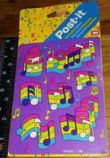 Usado, Adesivos vintage, notas musicais neon, 3m, pacote, 2 folhas, (stk5 Bx) comprar usado  Enviando para Brazil