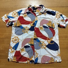 Usado, Camisa Zara manga curta náutica veleiro AOP masculina L ajuste relaxado comprar usado  Enviando para Brazil