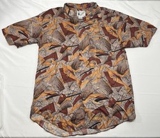 Usado, Camisa masculina vintage goouch média seda abstrata festival jazz botão para cima discoteca anos 90 comprar usado  Enviando para Brazil