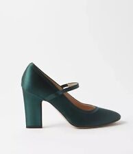 Sapatos de Salto Emilia Wickstead Elegante Cetim Verde Escuro ONNA Bloco Tamanho 35 NOVO, usado comprar usado  Enviando para Brazil