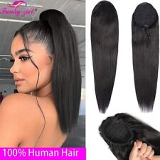 Extensão de cabelo humano rabo de cavalo reto com clipe em cordão peças de cabelo Remy comprar usado  Enviando para Brazil
